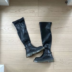 Bottega Veneta Tire Thigh High Lug Sole Boots